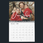 Modern calligraphy family photo 2025 calendar<br><div class="desc">A modern photo calendar with a modern and romantic typography,  to customize with your family pictures,  a perfect way to start the year 2025. Fully customizable text colors.</div>