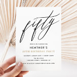 Modern Calligraphy Fifty 50th Birthday Party Invitation<br><div class="desc">Modern Calligraphy Fifty 50th Birthday Party Invitation | Adult Birthday Invitations | Modern 50th Invitations | Birthday Celebration</div>