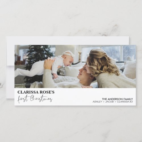 Modern Calligraphy First Christmas Photocard Announcement