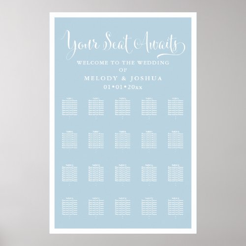 Modern Calligraphy Font DIY color Dusty Blue Poster