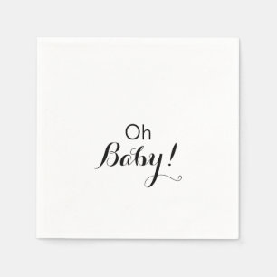 Modern Calligraphy Formal Oh Baby Shower Napkins