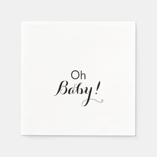 Modern Calligraphy Formal Oh Baby Shower  Napkins