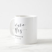 Modern Calligraphy Future Mrs. Engagement Gift Coffee Mug (Front Left)