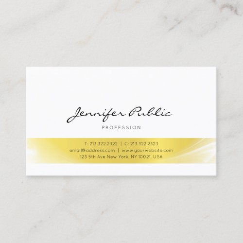 Modern Calligraphy Gold Luxury Trendy Clean Plain Business Card