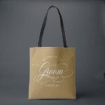 Modern calligraphy gold Mother of the Groom Tote Bag<br><div class="desc">A timeless and elegant mother of the groom gift tote bag featuring refined calligraphy script on a classic background,  perfect for a formal and sophisticated wedding celebration. For customization or additional products featuring this design,  please feel free to contact me.</div>