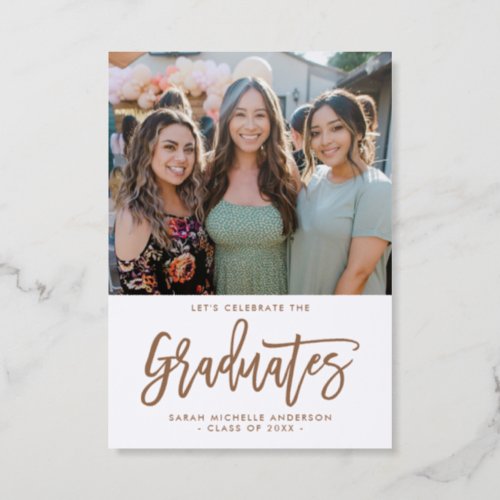 Modern Calligraphy Graduates Party Letterpress Photo Cards