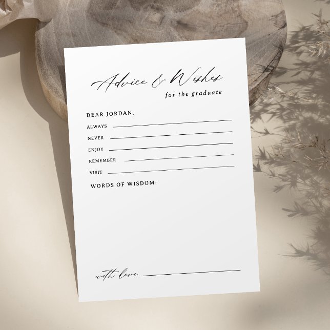 Modern Calligraphy Graduation advice & wishes Card (Modern Calligraphy Graduation advice & wishes Card)