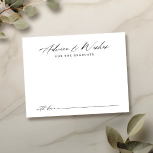 Modern Calligraphy Graduation advice & wishes Note Card