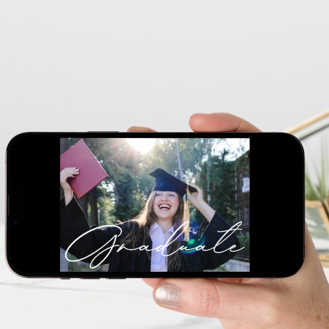 Modern Calligraphy Graduation Announcement Card (Front Digital)