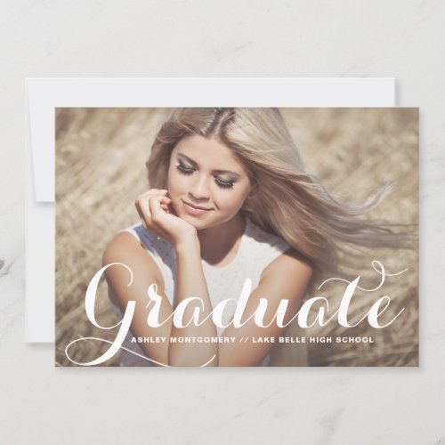 Modern Calligraphy Graduation Party Invitation 5" X 7" Invitation Card