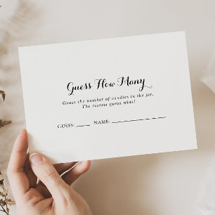 Modern Calligraphy Guess How Many Game Card