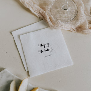 Modern Calligraphy Happy Holidays Napkins