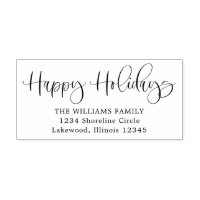Modern Calligraphy Happy Holidays Return Address