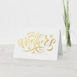 Modern Calligraphy Happy Mother's Day Foil Holiday Card<br><div class="desc">Happy Mother's Day! A beautiful gold foil mother's day card featuring whimsical modern calligraphy. Personalize this elegant Mother's day card by adding names and messages.</div>