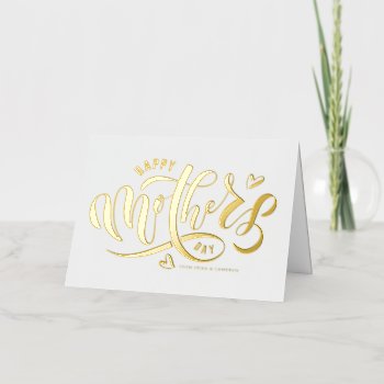 Modern Calligraphy Happy Mother's Day Foil Holiday Card by misstallulah at Zazzle