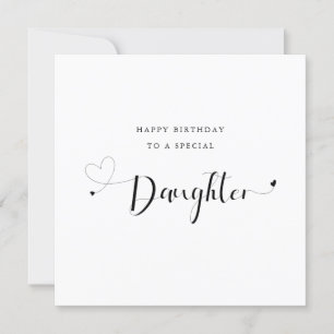 modern calligraphy heart Daughter Birthday Card