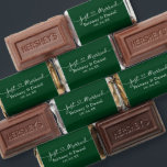 Modern Calligraphy Heart Green Just Married Hershey's Miniatures<br><div class="desc">Modern Minimalist Simple Calligraphy Script Heart Just Married Chocolate Candy Bars Wedding Favor. Green</div>