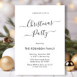 Modern  Calligraphy Holiday Christmas Party Invitation<br><div class="desc">Modern Calligraphy Minimalist Christmas Party Invitations is perfect for a simple Christmas event. Features an elegant „Christmas Party” text in a beautiful hand lettered swirly swash-tail font type in black and white. Easy to personalize with your name and party details.</div>