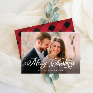 Modern Calligraphy Holiday Photo Card