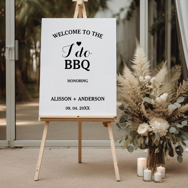 Modern calligraphy i do bbq bridal shower  foam board (Creator Uploaded)