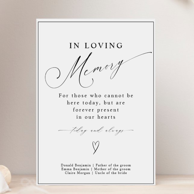 Modern Calligraphy In Loving Memory Wedding Sign (Creator Uploaded)