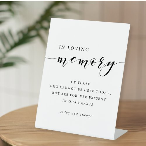 Modern Calligraphy In Loving Memory Wedding Table Pedestal Sign Modern Calligraphy In Loving Memory Wedding Table Pedestal Sign