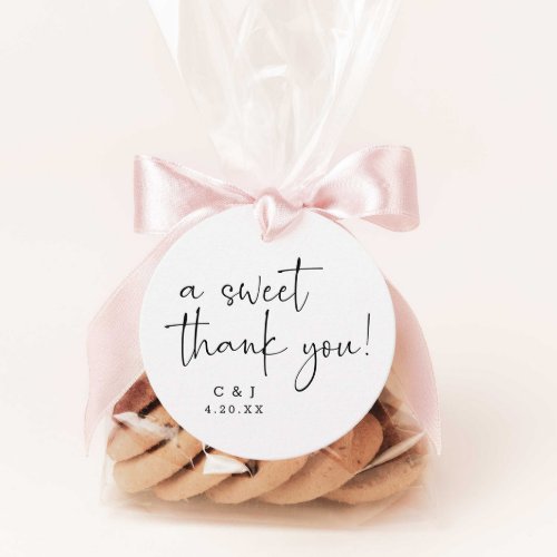 Modern Calligraphy Initials Thank You Wedding Favor Tags