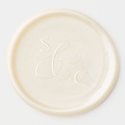 Modern Calligraphy Ivory White Wedding Wax Seal Sticker