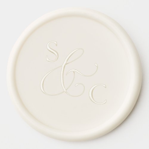 Modern Calligraphy Ivory White Wedding Wax Seal Sticker