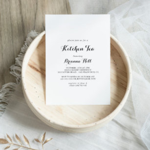 Modern Calligraphy Kitchen Tea Bridal Shower Invitation
