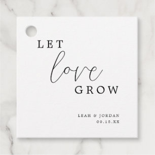 Modern Calligraphy Let Love Grow Wedding Favor Tags