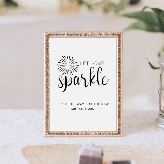 Modern Calligraphy Let Love Sparkle Wedding Sign (Creator Uploaded)