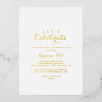 Modern Calligraphy Let's Celebrate Party Gold
