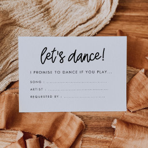 Modern calligraphy Let's dance song request Enclosure Card