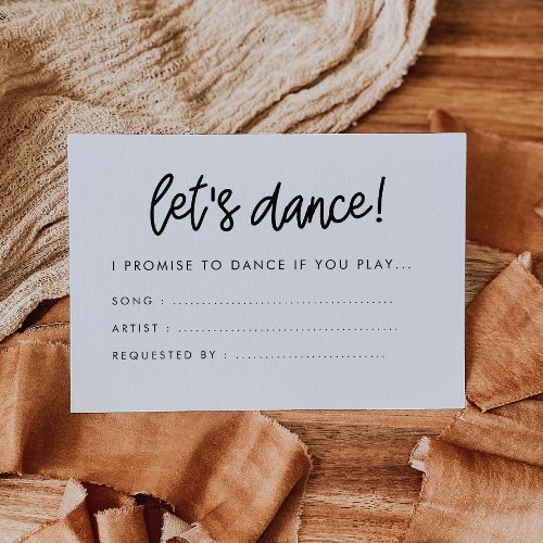 Modern calligraphy Lets dance song request Enclosure Card