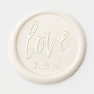 Modern Calligraphy Love + Initials Wedding Wax Seal Sticker