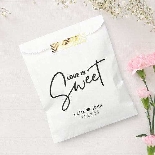 Modern Calligraphy Love is Sweet Wedding Favor Bag