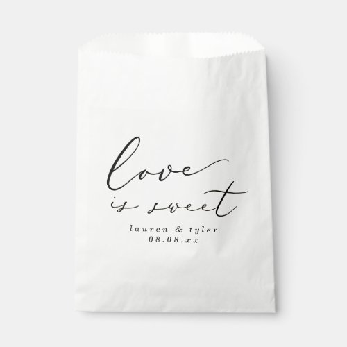 Modern Calligraphy Love is Sweet Wedding Favor Bag