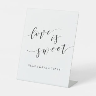 Black & White Personalised A5 Love Is Sweet Wedding Sign A4 OR A3 