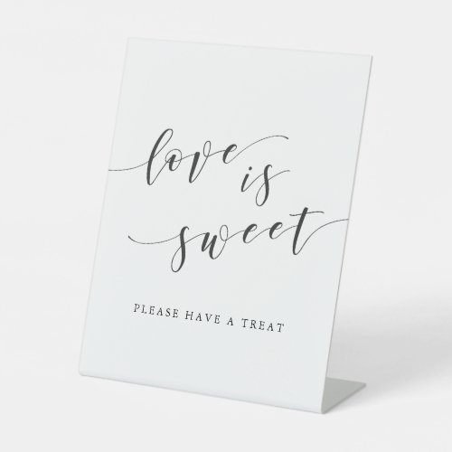 Modern Calligraphy Love is Sweet Wedding Table Pedestal Sign