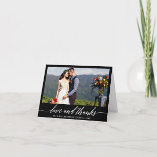 Modern Calligraphy Love Thanks Wedding B Note Letterpress Thank You Card