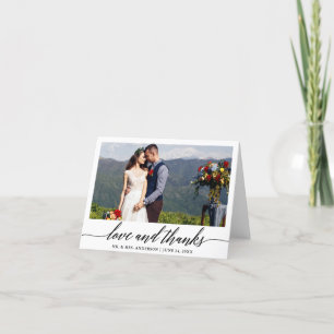 Modern Calligraphy Love Thanks Wedding Note Thank You Card