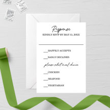 Modern Calligraphy Magnolia Wedding RSVP Card