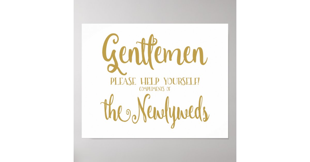 Modern Calligraphy Men's Bathroom sign Print | Zazzle