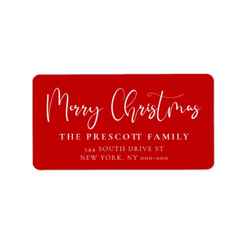 Modern calligraphy Merry Christmas family Label
