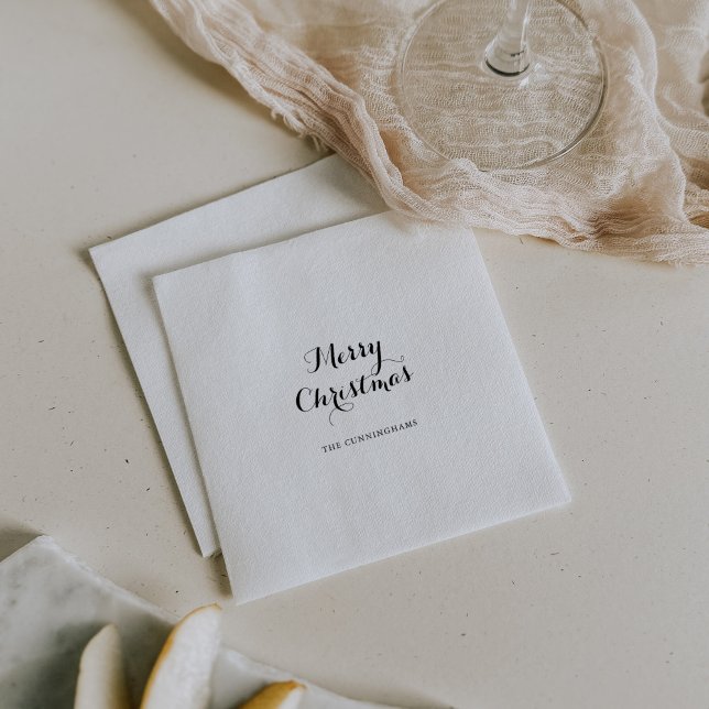 Modern Calligraphy Merry Christmas  Napkins (Creator Uploaded)