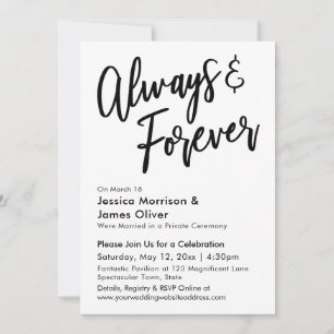 Modern Calligraphy Minimalist Always & Forever Invitation