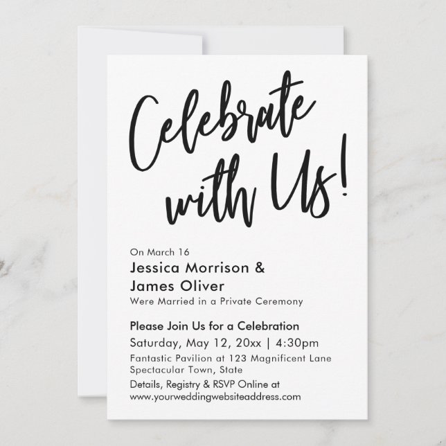 Modern Calligraphy Minimalist Celebrate with Us! Invitation (Front)