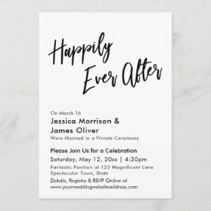 Modern Calligraphy Minimalist Happily Ever After Invitation