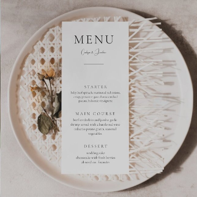 Modern Calligraphy Minimalist Wedding Menu (Creator Uploaded)